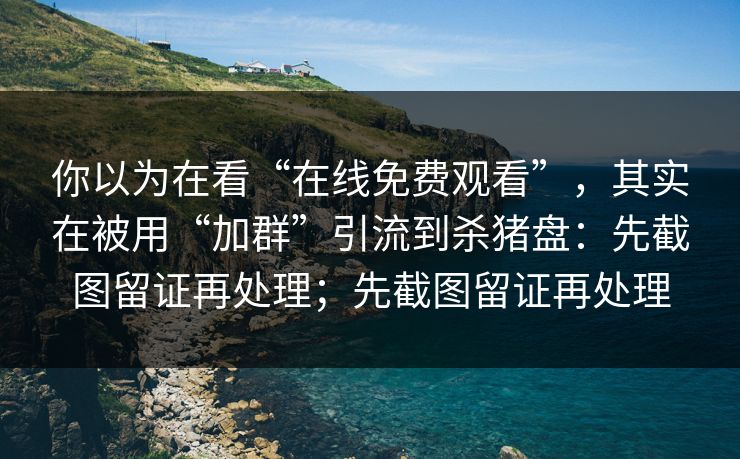 你以为在看“在线免费观看”，其实在被用“加群”引流到杀猪盘：先截图留证再处理；先截图留证再处理