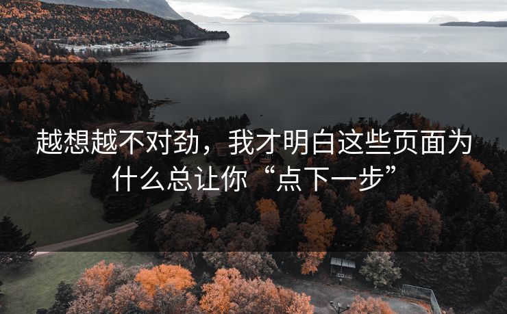 越想越不对劲，我才明白这些页面为什么总让你“点下一步”