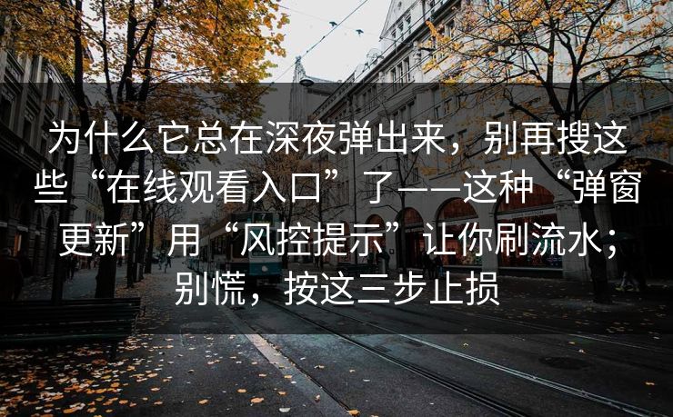 为什么它总在深夜弹出来，别再搜这些“在线观看入口”了——这种“弹窗更新”用“风控提示”让你刷流水；别慌，按这三步止损