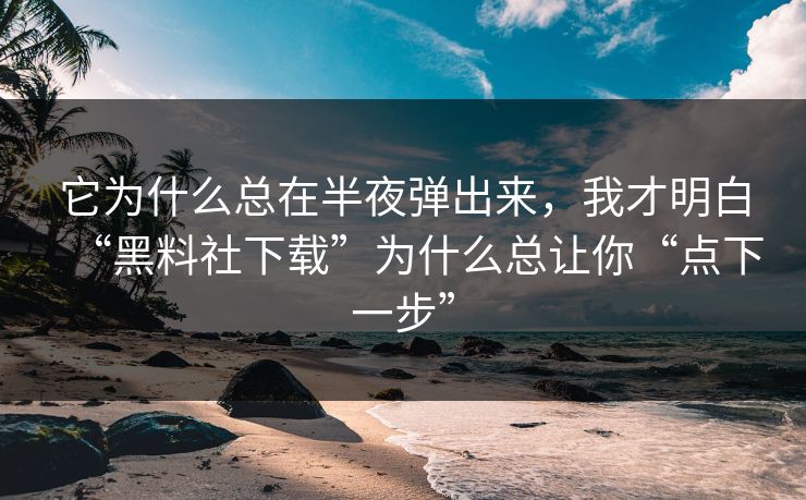 它为什么总在半夜弹出来，我才明白“黑料社下载”为什么总让你“点下一步”